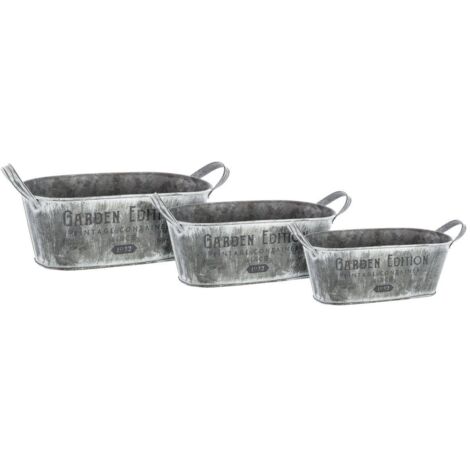 Blumenübertöpfe aus Metall, 3 Größen, Set - Atmosphera