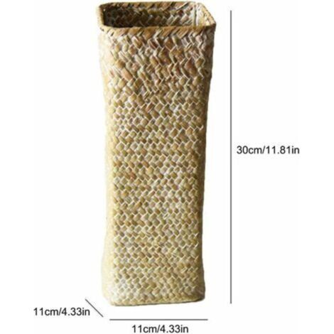 Blumenvase aus Rattan – Blumenkorb aus Bambus – Vasendekoration – Große Blumenvase für die Wohndekoration