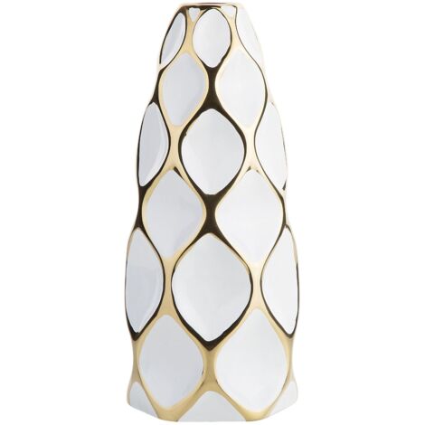 Blumenvase AVILA Steinzeug 36 cm Weiß