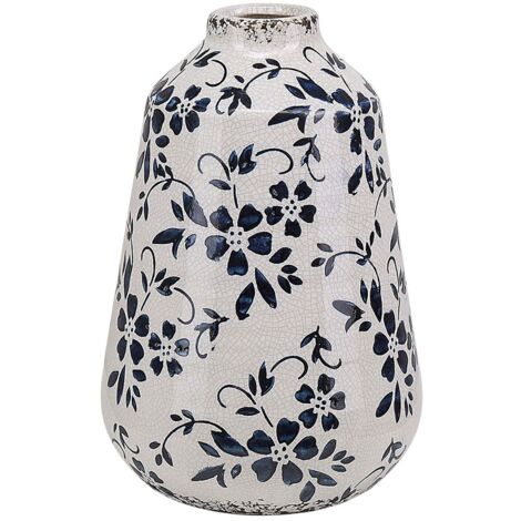 Blumenvase MARONEIA Steinzeug 20 cm Weiß