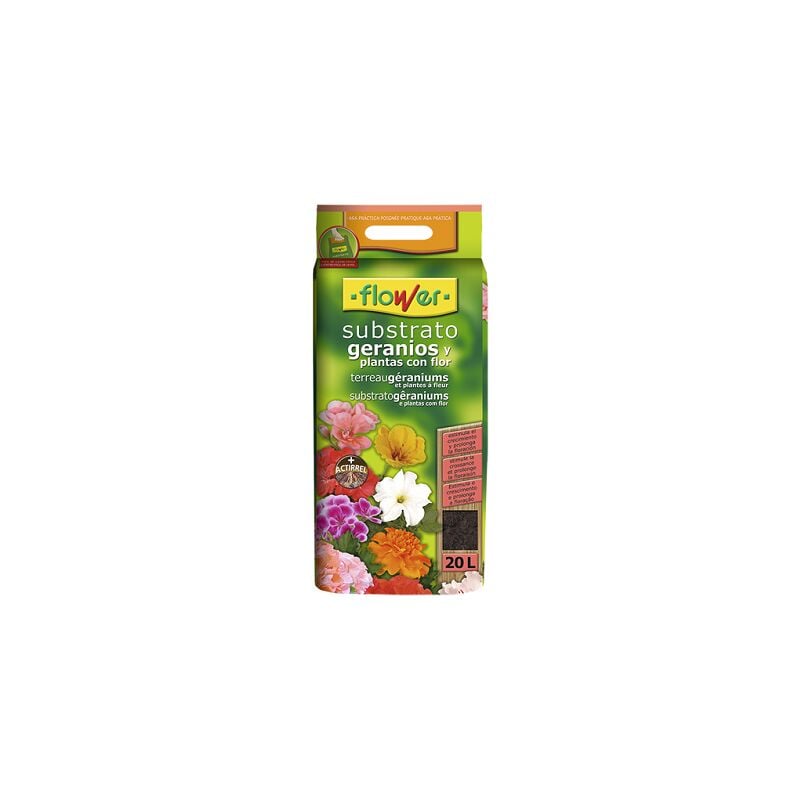 Blumenzwecke Gannios und Blumenpflanzen, Tasche mit ASA 20 Litros