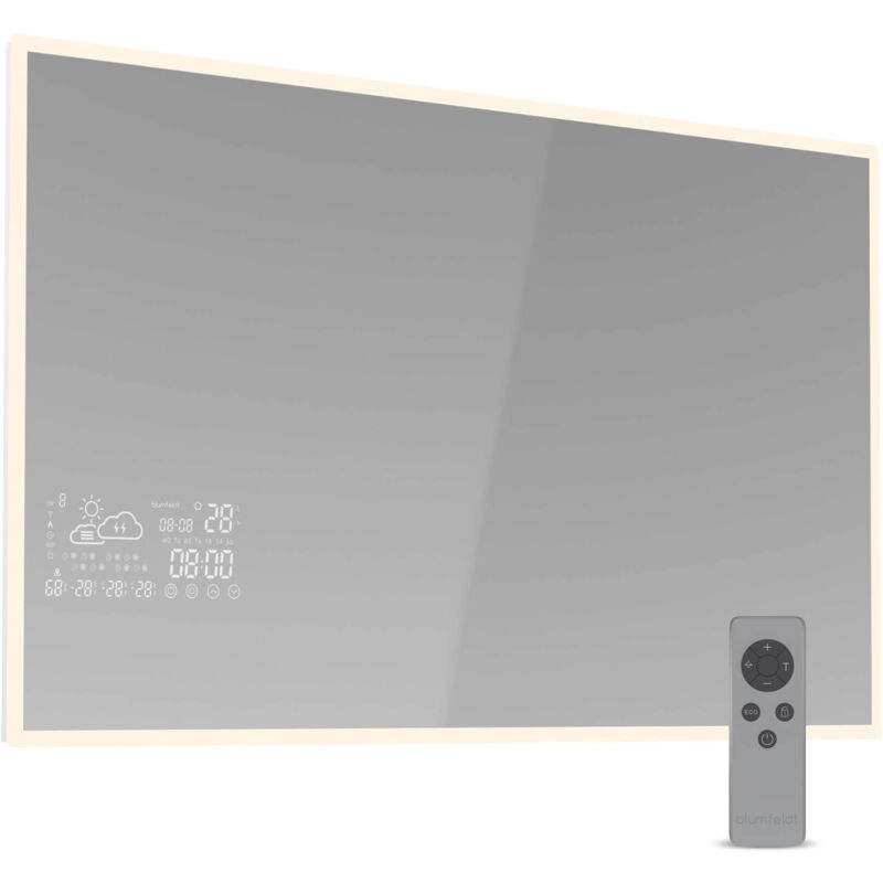 Blumfeldt Infrarotheizung 500w – Wandmontage, Smart Mirror Mit Led-anzeige, Ip44 Für Badezimmer, App-steuerung, Überhitzungsschutz, 5-50 °c, Infrarot