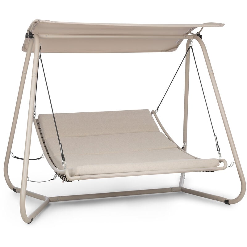 Garden Grove chaise longue Swing Bed cadre en acier auvent polyester