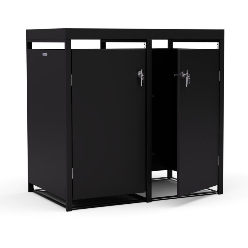 Blumfeldt - abri de jardin élégant pour poubelle tri sélectif de 60 l/120 l/240 l - ouverture haut et avant, serrure a cles - adapte comme poubelle