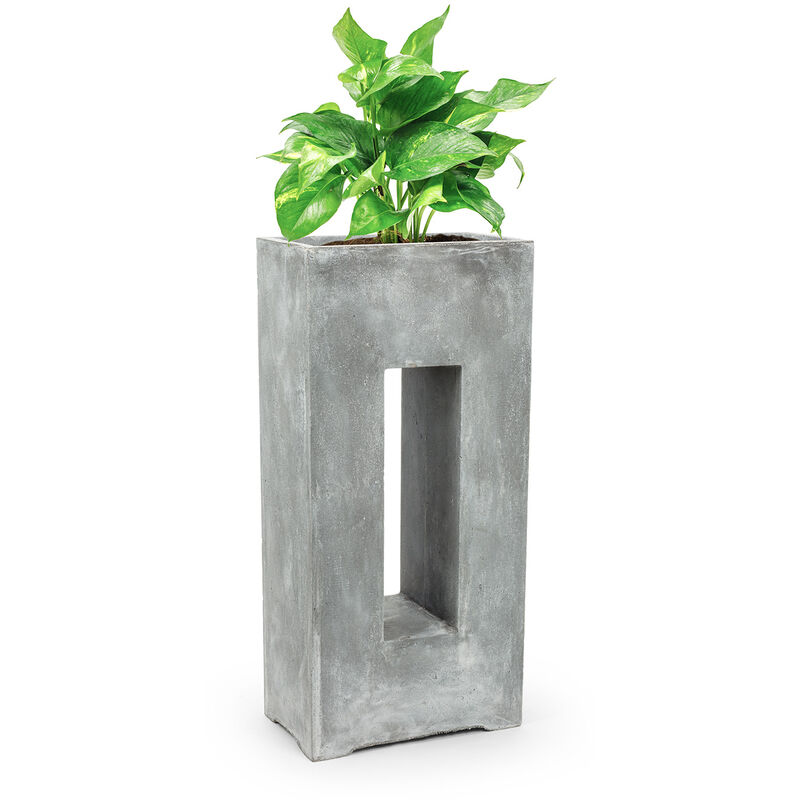 Airflor Bac à plantes 45 x 100 x 27 cm Fibre de verre - gris clair - Ciment Gris Clair