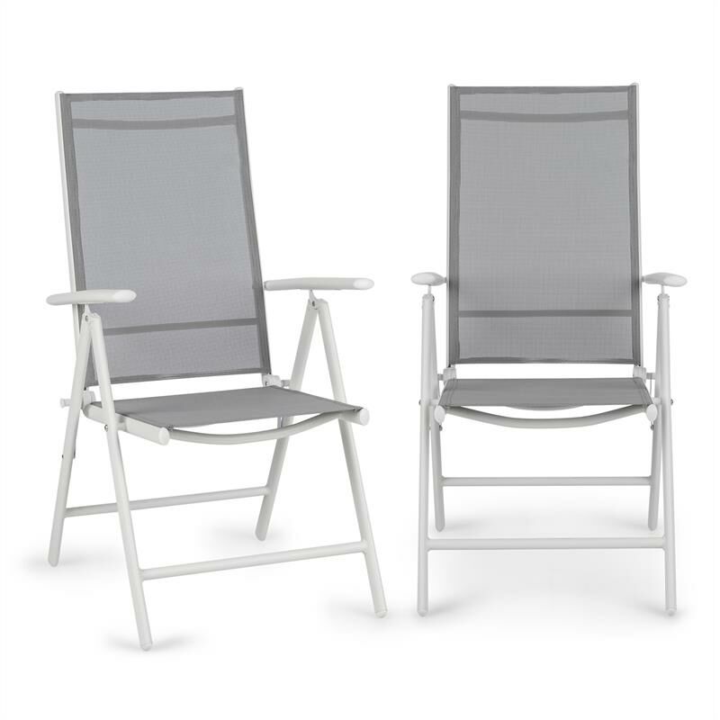 

Almeria Juego de 2 sillas plegables 59,5x107x68 cm ComfortMesh Aluminio Blancas