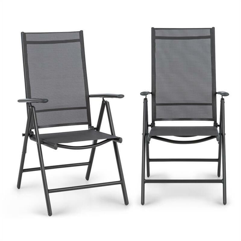 Blum - Almeria Set 2 chaises pliantes de jardin ComfortMesh anthracite