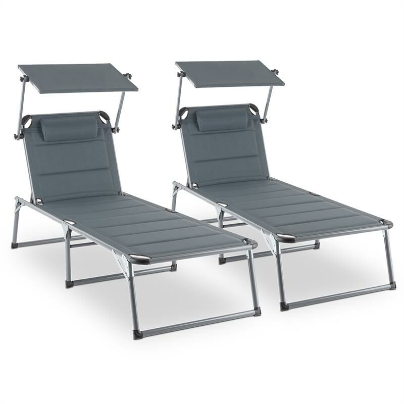 

Blumfeldt - Amalfi Noble Grey Juego de 2 tumbonas Poliéster Acero inoxidable gris