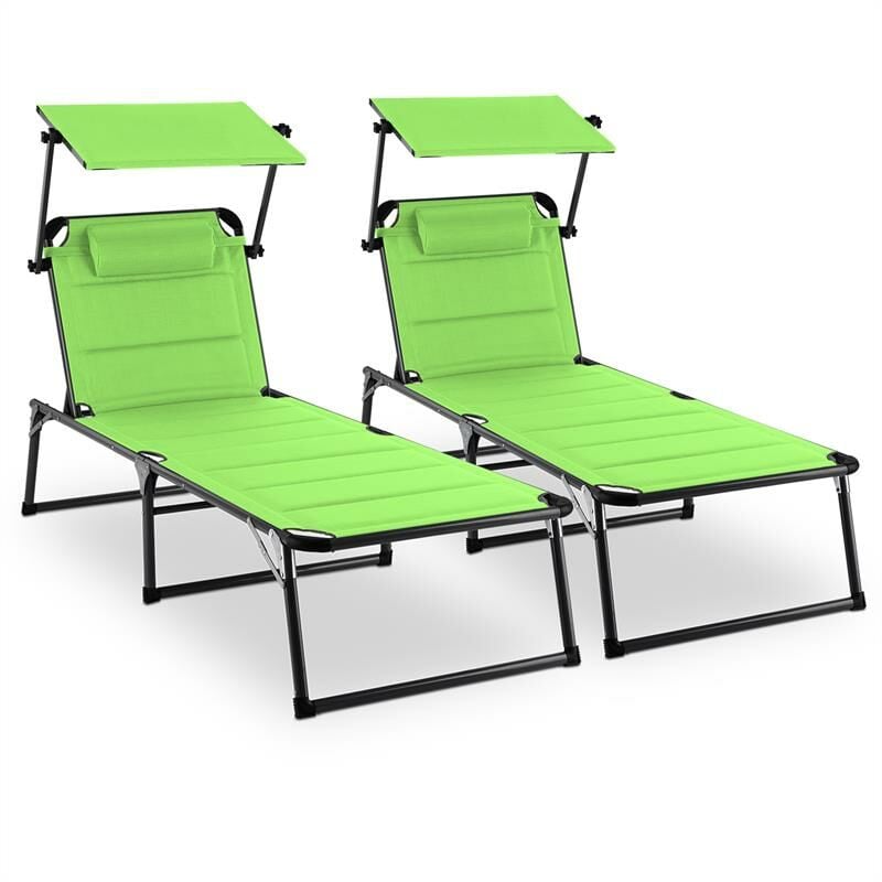 Blumfeldt - Amalfi Set transat 2 chaises longues rembourrées Tubes d'acier - vert