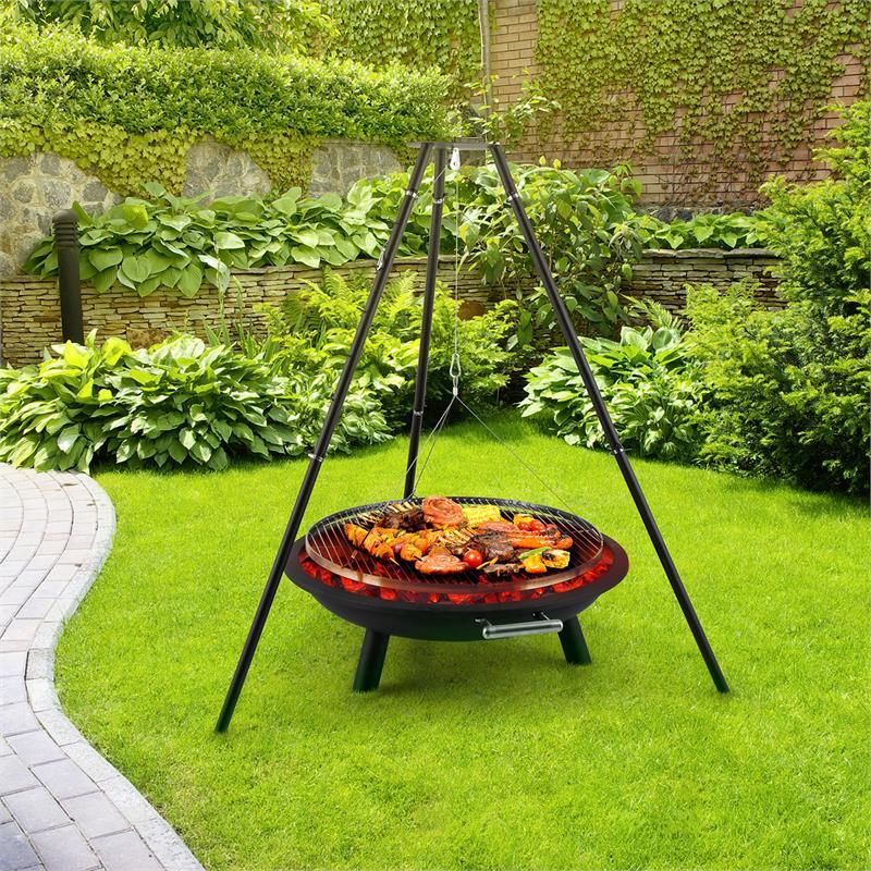 Blumfeldt Arco Trino Swivel Grill Fire Pit Bbq Tripod Stainless