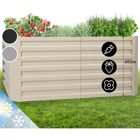 Blumfeldt Blum High Grow Straight, Aiuola Rialzata, 120x60x60cm, 432l, Acciaio