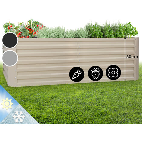 Blumfeldt Blum High Grow Straight, Aiuola Rialzata, 200x60x100cm, 1200l, Acciaio