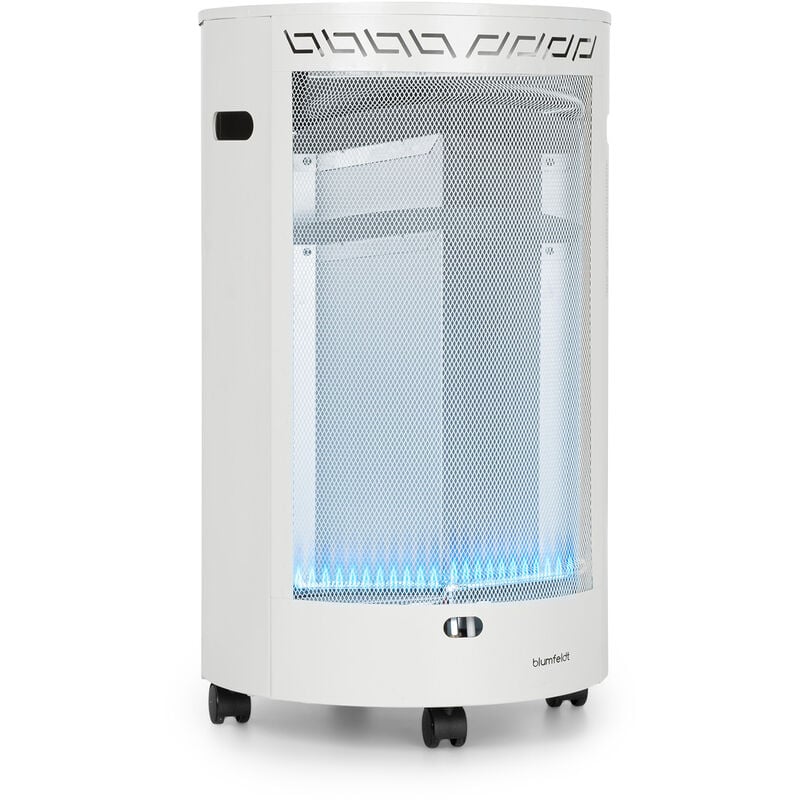 Blumfeldt - Bonaparte Fire radiateur à gaz 4200W allumage électrique roulettes blanc.