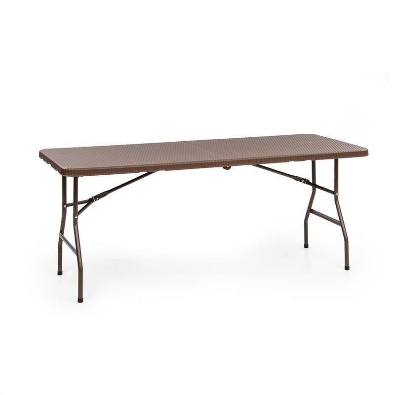 

Burgos Family Mesa plegable poliratan Superficie 178 x 73 para 6 personas Marrón