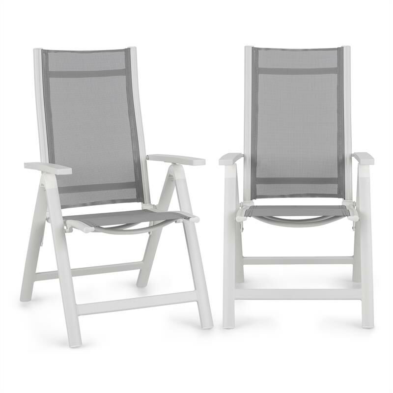 

Cádiz Juego de 2 sillas plegables 59,5 x 107 x 68 cm ComfortMesh Aluminio Blancas