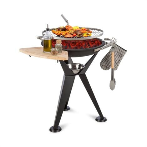 Blumfeldt Caruso Braséro de jardin basculant Ø58 cm barbecue inox Ø55 cm