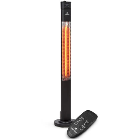 Blumfeldt – Chauffage infrarouge 2000W – Oscillation 360° – Télécommande – IP44 pour extérieur – Éléments en fibre de carbone – Durée de vie 10 000h