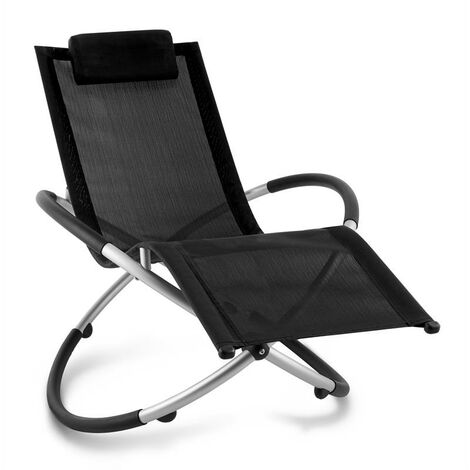 Blumfeldt Chilly Billy Aluminium Deck Chair Lounger Black