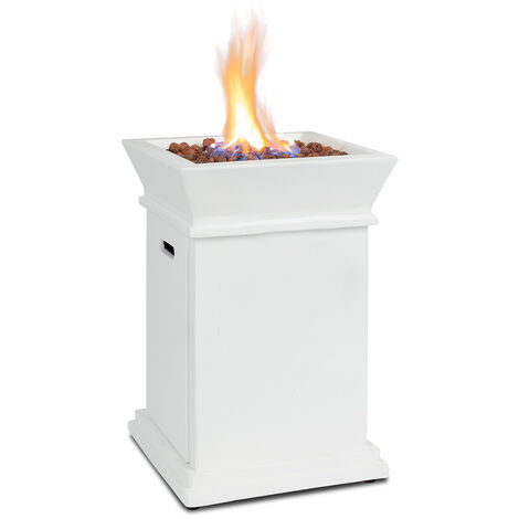 Blumfeldt Chimenea de gas Prati 13 kW sistema de encendido eléctrico piedras de lava incl. cubierta de lluvia
