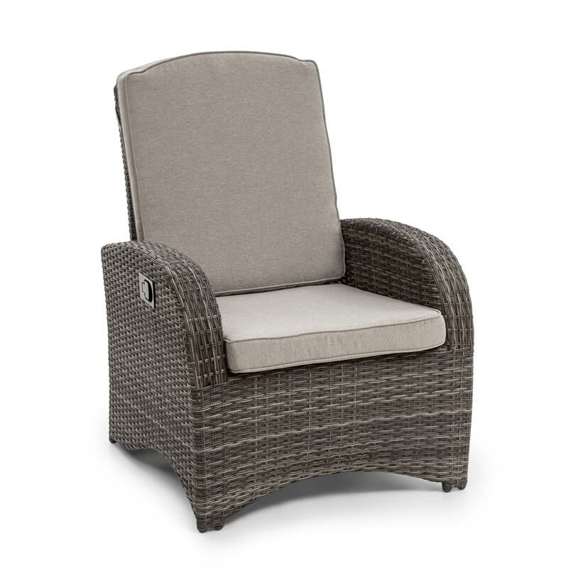 Comfort Siesta Fauteuil de jardin résine tressée dossier réglable gris
