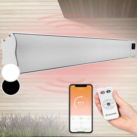 Blumfeldt Cosmic Beam Smart 24 Infrarot-Heizstrahler 2400W App-Steuerung Fernbedienung - Weiss