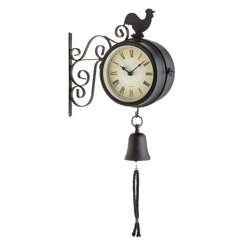 

Early Bird Reloj de jardín o pared Termómetro Ø12cm Campana Vintage Negro