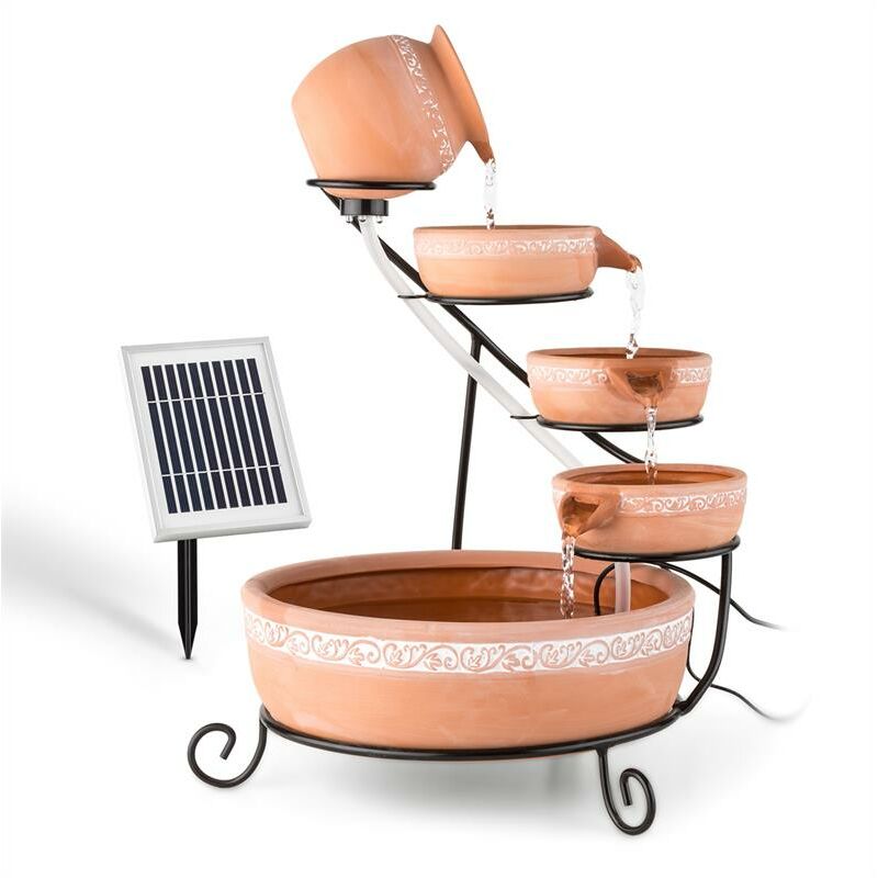 

Empoli Fuente en cascada Terracota 5 niveles 200l/h Solar 2W LED