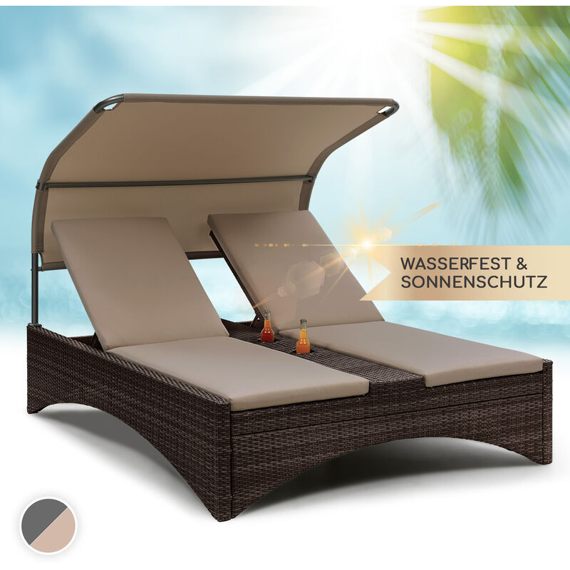 

blumfeldt Eremitage Double Lounger tumbona 2 personas aluminio/ ratán marrón