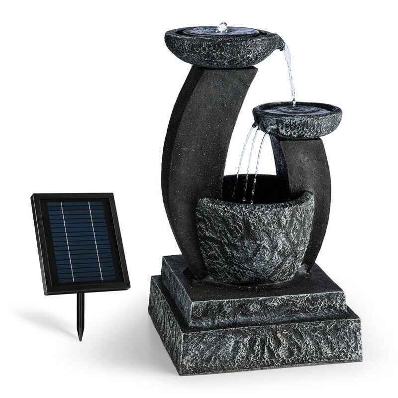 Blumfeldt - Fantaghiro Fuente ornamental Fuente de jard�n 3W Solar LED Poliresina Efecto piedra