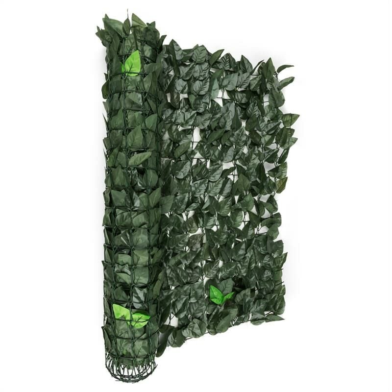 Fency Dark Leaf Clôture pare-vue Paravent 300x100 cm -mélange vert foncé - Vert Forêt