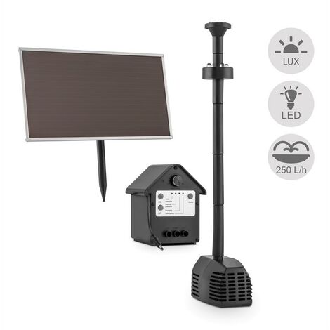 Blumfeldt fontaine 250 pompe à eau solaire 250 l/h LED batterie