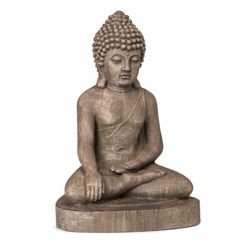 Blumfeldt Gautama Figura decorativa para jardín de 43 x 61 x 34 cm fibra de arcilla Marrón