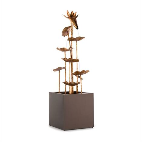 Blumfeldt Golden Orchid Gartenbrunnen Pumpe mit 5W IPX8 Indoor & Outdoor Messing-Optik - Gold