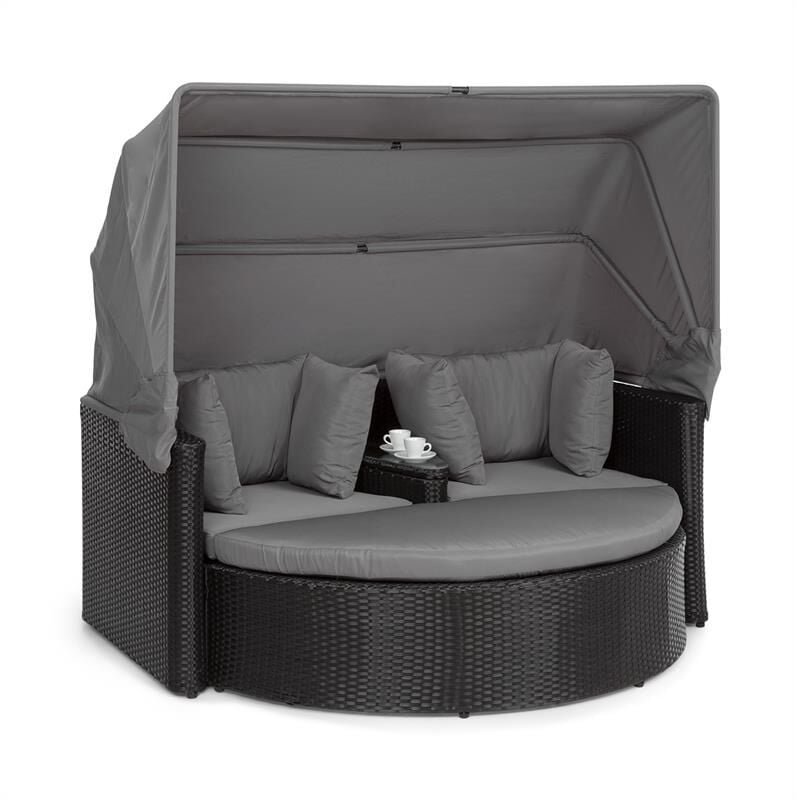 Heartland Canapé lounge 2 places avec tabouret table parasol gris