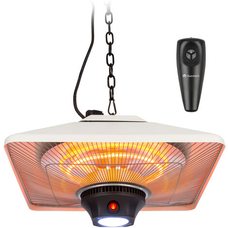 Blumfeldt Heat Square Infrarot-Heizstrahler 1000/2000W Carbon IP24 LED - Weiß