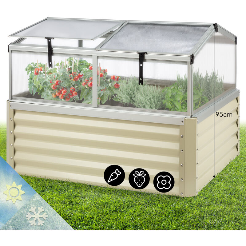 

High Grow Advanced Arriate alto con techo 120x95x100cm 540l acero color beige