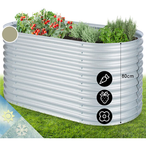 Blumfeldt High Grow Fioriera Rialzata 1,6m Rivestimento zinco-alluminio argento