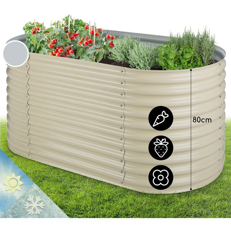 

High Grow parterre elevado huerto urbano 1,6m zinc capa de aluminio beige
