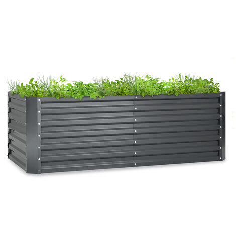 Outsunny Lot De 2 Carrés Potagers Surélevés - 120x60x60cm - Acier Galvanisé - Fond Ouvert