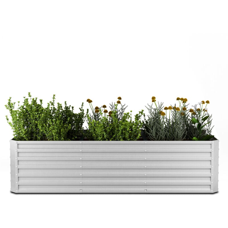 Blumfeldt - Jardinière surélevée High Grow Straight, 1440 l en acier Galvalume résistant, Ergonomique & facile à monter, Pour fleurs, herbes &