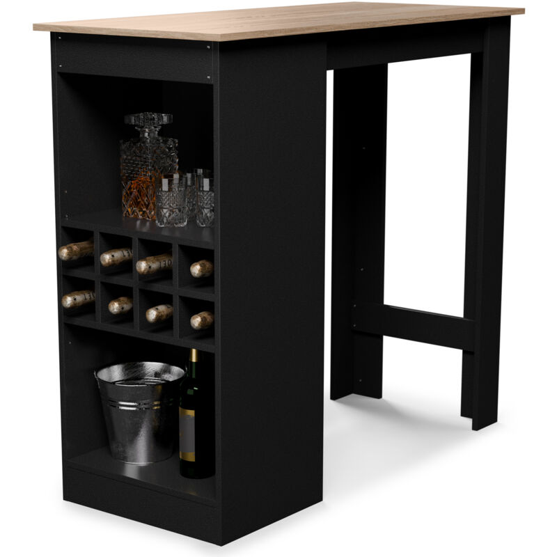 Blumfeldt Klarstein Bartisch, Stehtisch Für Küche, 110cm Massivholz Tisch, Bistro & Bar Stehtisch Rechteckig, Kleiner Holz-bartisch, Hochtisch Mit 3