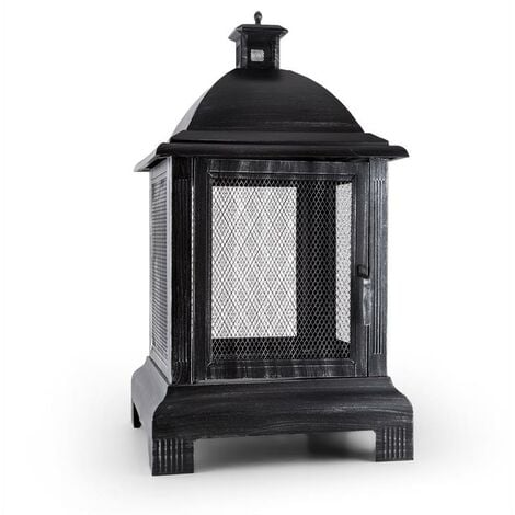 Blumfeldt Loreo Chimenea para jardín Brasero Farol Acero pavonado