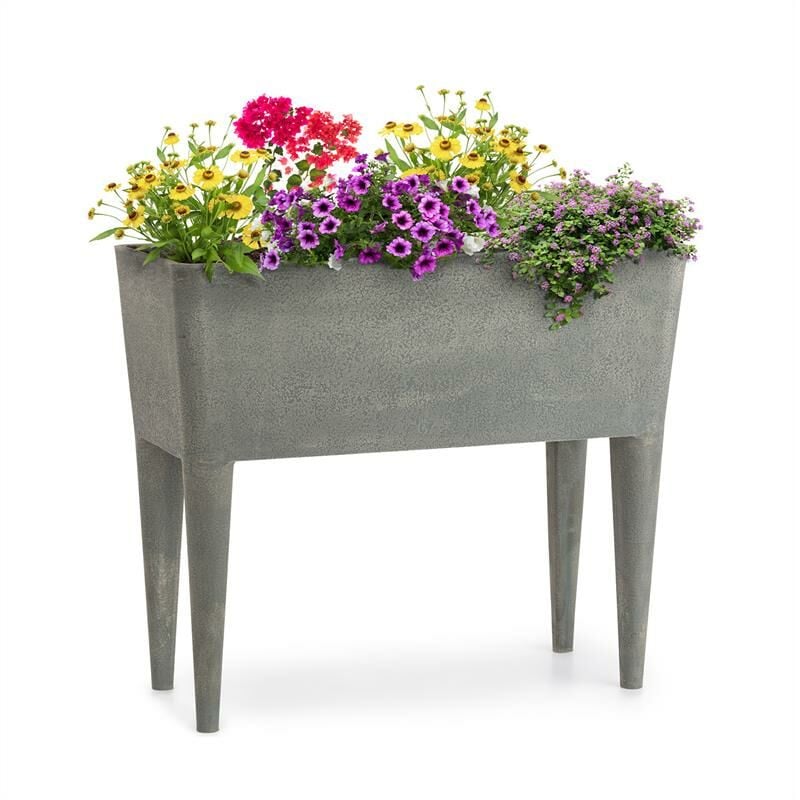 

Mammutgrow Macetero de suelo elevado 76 x 65 x 37 cm Liviano Protección UV y contra heladas Gris
