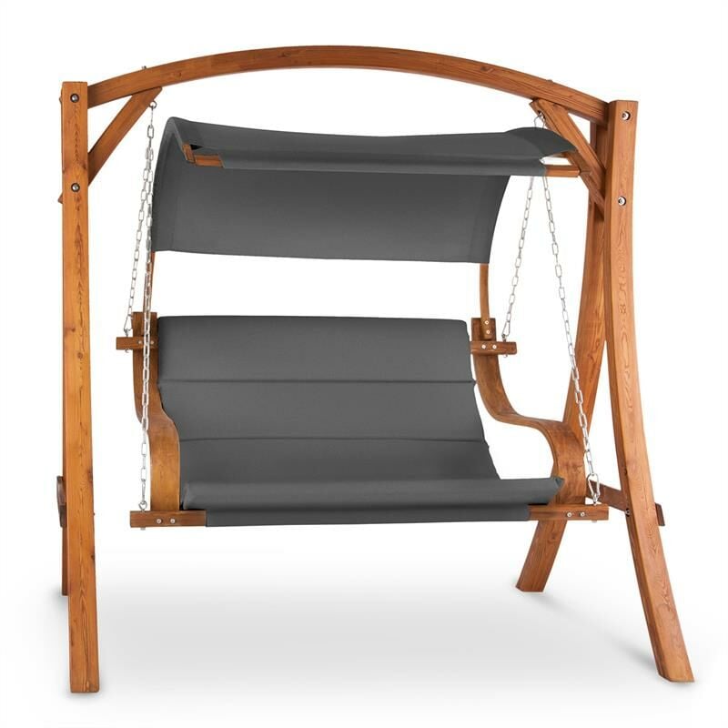 

Maui columpio de jardín 110 cm 2 cuerpos Madera maciza Poliéster Gris oscuro