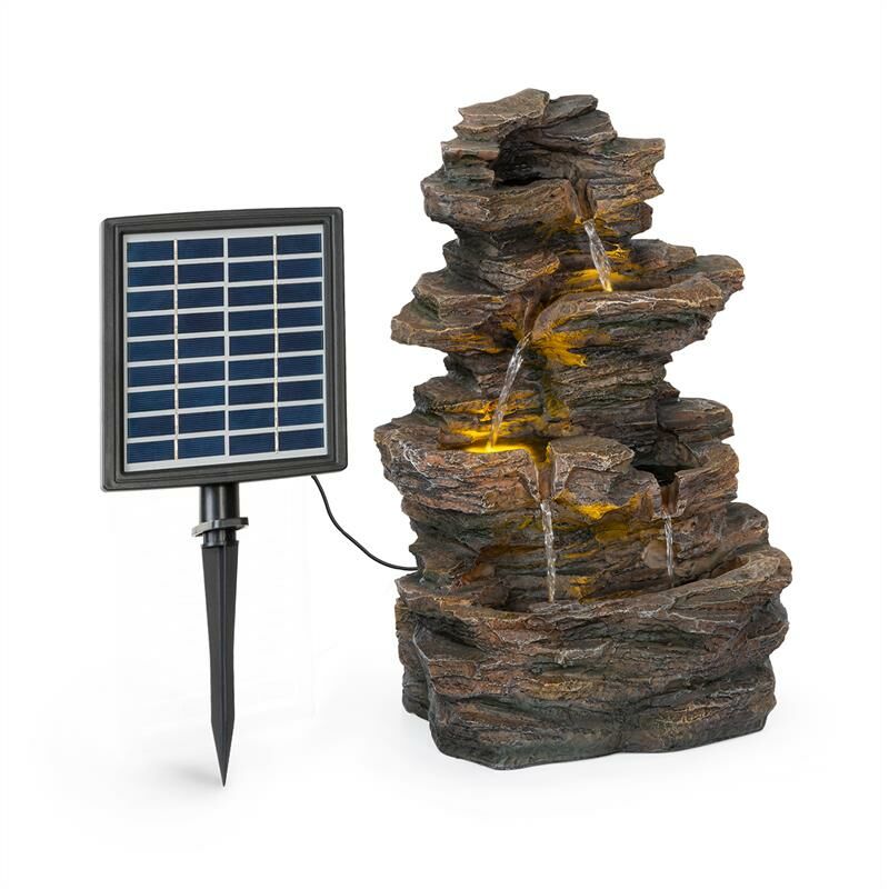 

Messina Fuente solar de cascada Fuente para jardín 4 niveles Batería