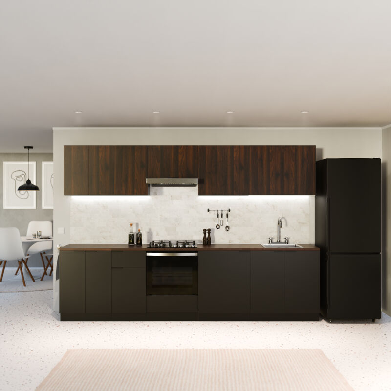Meuble Sous Évier - Design Moderne avec Plan de Travail mdf 30 mm, Poignées Aluminium, Charnières Soft-Close, Pieds Réglables abs, Surface Mélaminée,