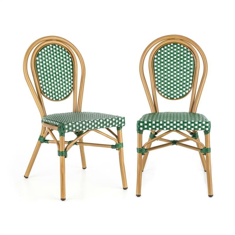 

Montpellier GR Silla Bistro estructura de aluminio en poliratán verde