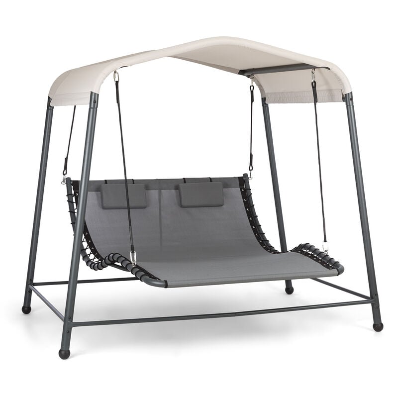 Blumfeldt - Palermo - double chaise longue à bascule, acier, auvent: 200 x 144 cm (LxP), surface de couchage: 130 x 207 cm (LxP), style sobre, 2