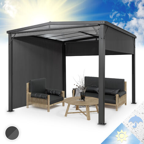 blumfeldt Pantheon Cortina Solid Sky Pergola auvent 3x3m polycarbonate gris