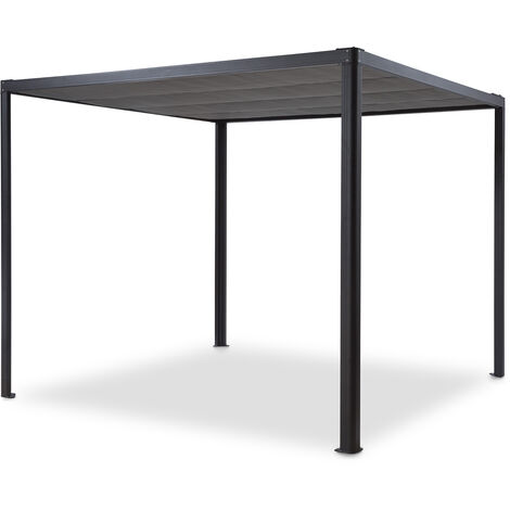 blumfeldt Pantheon RemoteShade Pérgola con techo motorizado de 3x3m 280g/m² Gris